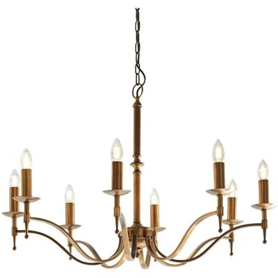 Interiors 1900 Lighting - 8 Light Chandelier - Antique Brass Finish - E14 Interiors 1900 Lighting - 8 Light Chandelier - Antique Brass Finish - E14