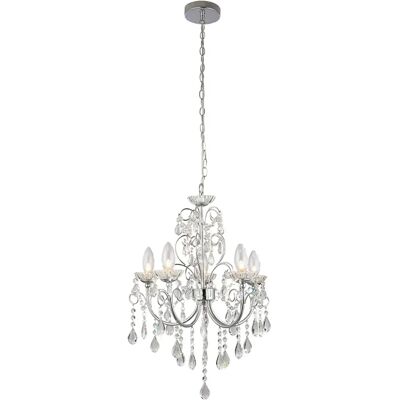 Netlighting Tabitha 5 Luce Pendenti Bagno Cromo Cristallo - G9 Netlighting Tabitha 5 Luce Pendenti Bagno Cromo Cristallo - G9