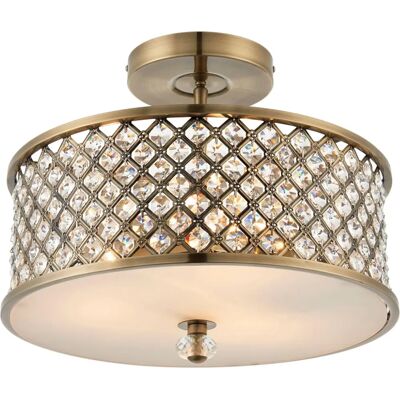Netlighting Hudson Faretto a Soffitto 3 Luci Ottone Antico - E27 Netlighting Hudson Faretto a Soffitto 3 Luci Ottone Antico - E27