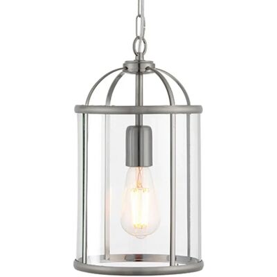 Lampadella a Sospensione Lambeth 1 Luce Nichel Satinato - Design Classico Lampadella a Sospensione Lambeth 1 Luce Nichel Satinato - Design Classico