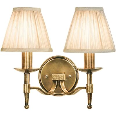 Interiors 1900 Lighting Stanford Antique Brass - 2 Light Indoor Wall Light - E14 Interiors 1900 Lighting Stanford Antique Brass - 2 Light Indoor Wall Light - E14
