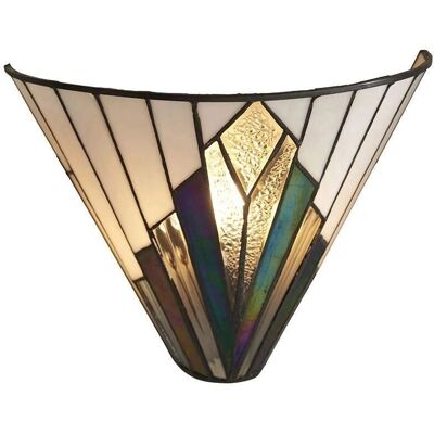 Interiors 1900 Lighting Astoria - 1 Light Indoor Wall Uplighter Tiffany Style Glass - Wall Lamp Interiors 1900 Lighting Astoria - 1 Light Indoor Wall Uplighter Tiffany Style Glass - Wall Lamp