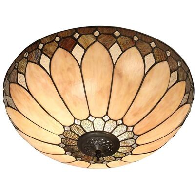 Interiors 1900 Brooklyn Lampe de plafond Art Deco Tiffany - 2 lumières Bronze foncé - Publicité Interiors 1900 Brooklyn Lampe de plafond Art Deco Tiffany - 2 lumières Bronze foncé - Publicité
