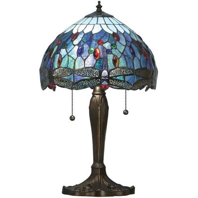 Interiors 1900 Illuminazione Libellula Blu - Piccola Lampada da Tavolo a 2 Luci Bronzo Scuro - Lampada da Tavolo Interiors 1900 Illuminazione Libellula Blu - Piccola Lampada da Tavolo a 2 Luci Bronzo Scuro - Lampada da Tavolo