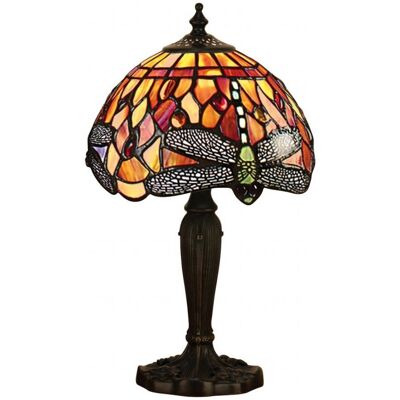 Interiors 1900 Lighting Dragonfly Flame - Table Lamp Dark Bronze, Red - E14 Interiors 1900 Lighting Dragonfly Flame - Table Lamp Dark Bronze, Red - E14