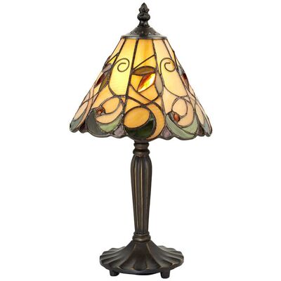 Interiors 1900 Lighting Jamelia - 1 Lampka Stołowa w Szkle Tiffany - Art Deco Interiors 1900 Lighting Jamelia - 1 Lampka Stołowa w Szkle Tiffany - Art Deco