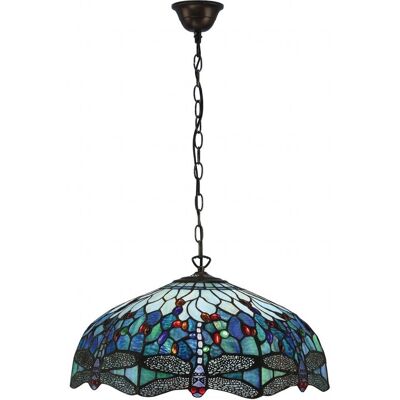 Interiors 1900 Lighting Libellule Bleue - Grand Plafonnier 3 Lumières - Éclairage - Publicité Interiors 1900 Lighting Libellule Bleue - Grand Plafonnier 3 Lumières - Éclairage - Publicité