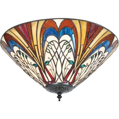 Interiors 1900 Hector Ceiling Light - Glass Metal - 2 Lights Interiors 1900 Hector Ceiling Light - Glass Metal - 2 Lights