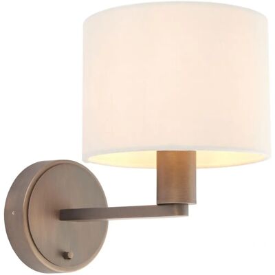 Netlighting Daley Applique da Parete in Ottone Antico - Tessuto in Marmo - Porta USB - Applique Netlighting Daley Applique da Parete in Ottone Antico - Tessuto in Marmo - Porta USB - Applique