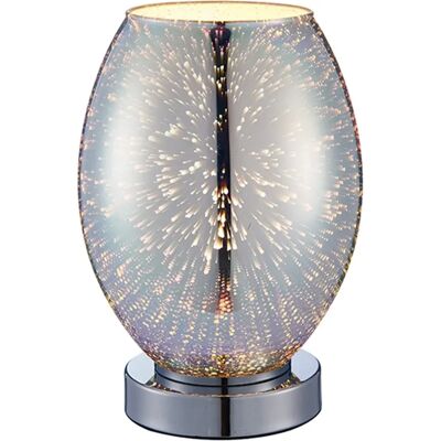 Netlighting Stellar - Chrome 1 Light Table Lamp - Holographic Glass Netlighting Stellar - Chrome 1 Light Table Lamp - Holographic Glass