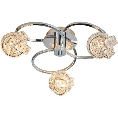 Netlighting Talia 3 Luci Cristallo Cromo Soffitto - Lampada da soffitto Netlighting Talia 3 Luci Cristallo Cromo Soffitto - Lampada da soffitto