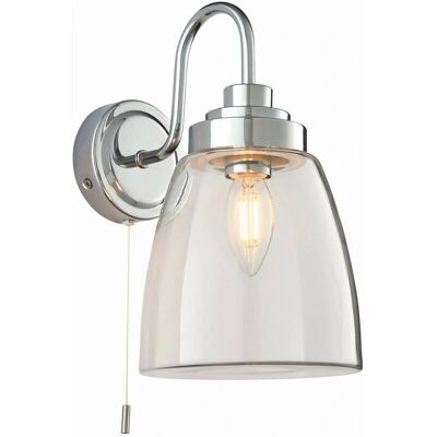 Endon Ashbury LED 1 Luce Parete Bagno Vetro Cromo - IP44 - E14 Endon Ashbury LED 1 Luce Parete Bagno Vetro Cromo - IP44 - E14