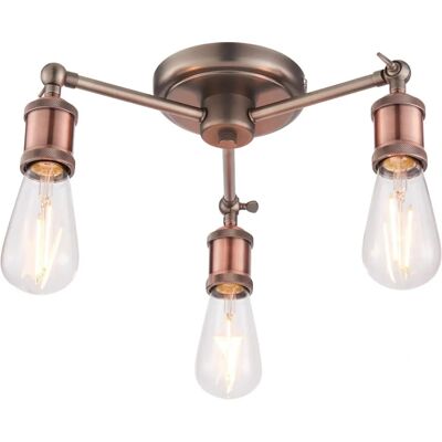 Endon Lighting - 76124 - Plafonnier Semi-Flush en Pewter et Cuivre - Publicité Endon Lighting - 76124 - Plafonnier Semi-Flush en Pewter et Cuivre - Publicité