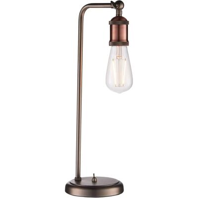 Lampe de Table Endon Hal 1 Lumière - Pewter vieilli & Cuivre - Style Industriel - Publicité Lampe de Table Endon Hal 1 Lumière - Pewter vieilli & Cuivre - Style Industriel - Publicité