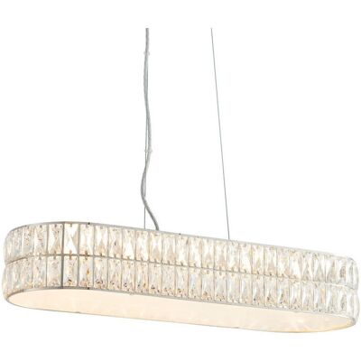 Lampadario a Sospensione LED Verina 5 Luci - Cromo e Cristallo Lampadario a Sospensione LED Verina 5 Luci - Cromo e Cristallo
