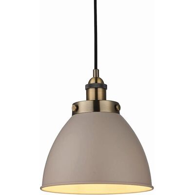 Netlighting Franklin 1 Luce Cupola Pendente Satin Taupe Ottone Antico - Lampada Sospesa Netlighting Franklin 1 Luce Cupola Pendente Satin Taupe Ottone Antico - Lampada Sospesa