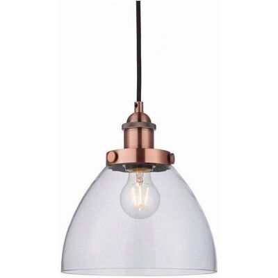 Endon Lighting Hansen - Lampada a sospensione in vetro, piastra in rame invecchiato - Lampada a sospensione Endon Lighting Hansen - Lampada a sospensione in vetro, piastra in rame invecchiato - Lampada a sospensione