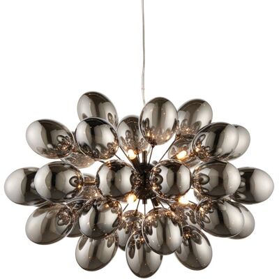 Lampadario Infinity di Netlighting con effetto placca nero cromo e vetro specchio fumé 8 luci regolabili IP20 G9 Lampadario Infinity di Netlighting con effetto placca nero cromo e vetro specchio fumé 8 luci regolabili IP20 G9