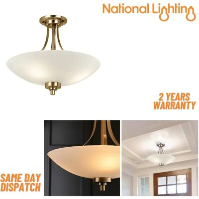 National Lighting - E27 LED Ceiling Light - Brass - Light National Lighting - E27 LED Ceiling Light - Brass - Light