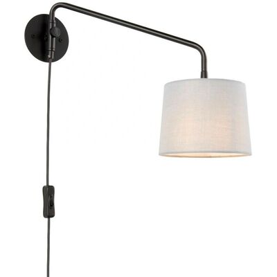 Endon Lighting Carlson - Applique Murale 1 Lumière Noir Mat & Gris Clair - E14 - Publicité Endon Lighting Carlson - Applique Murale 1 Lumière Noir Mat & Gris Clair - E14 - Publicité