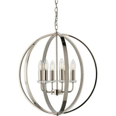 Suspension 6 Lumières Ritz Endon Nickel Brillant - Luminaire de Plafond - Publicité Suspension 6 Lumières Ritz Endon Nickel Brillant - Luminaire de Plafond - Publicité