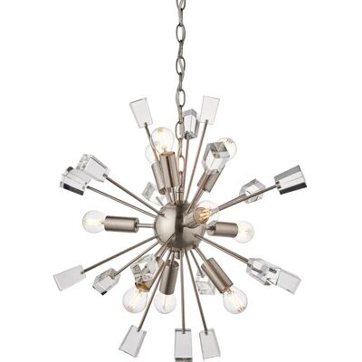 Netlighting Miro 9 Nickel Pendant Light - Adjustable Height, Filament Bulb Compatible Netlighting Miro 9 Nickel Pendant Light - Adjustable Height, Filament Bulb Compatible