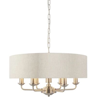 Lampa wisząca Endon Highclere - 6 źródeł światła naturalny len Lampa wisząca Endon Highclere - 6 źródeł światła naturalny len