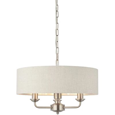 Lampa wisząca Highclere w chromie szczotkowanej - Endon Lighting Lampa wisząca Highclere w chromie szczotkowanej - Endon Lighting