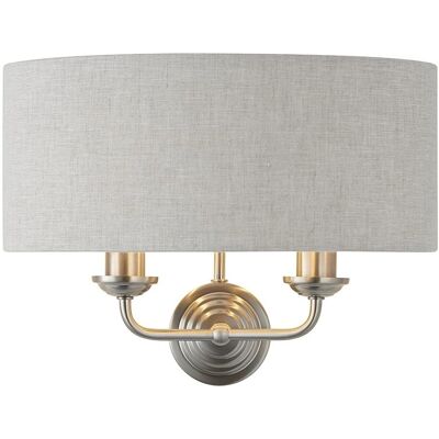 Netlighting Highclere Wall Lamp - Natural Linen Grey Netlighting Highclere Wall Lamp - Natural Linen Grey