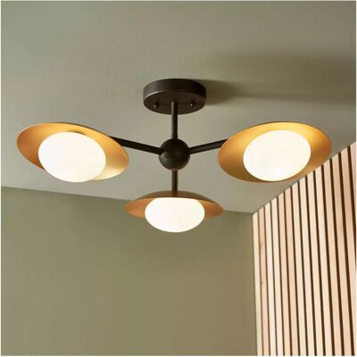 Edit Lighting Franklin 3 Arm Semi-Flush Ceiling Light - Ceiling Light Edit Lighting Franklin 3 Arm Semi-Flush Ceiling Light - Ceiling Light