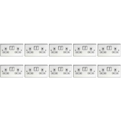 Deta Sd1209chw Polished Chrome White Switch Socket - Double Pole Deta Sd1209chw Polished Chrome White Switch Socket - Double Pole