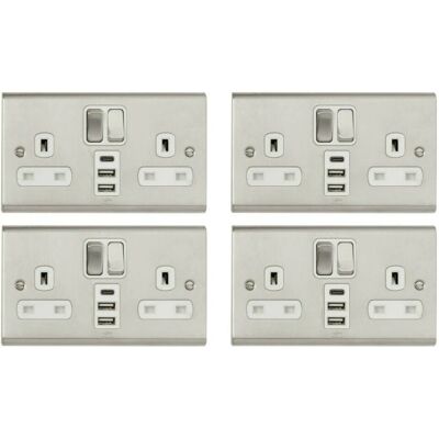 Deta - SD1288SSW - Slimline Twin - Electrical Socket Deta - SD1288SSW - Slimline Twin - Electrical Socket