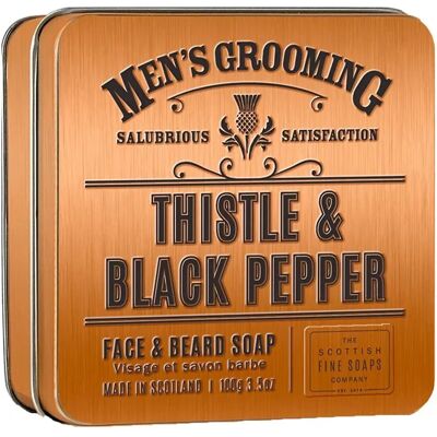 Savon pour visage et barbe Scottish Fine Soaps - Chardon-Marie et Poivre Noir 100 g - Publicité Savon pour visage et barbe Scottish Fine Soaps - Chardon-Marie et Poivre Noir 100 g - Publicité
