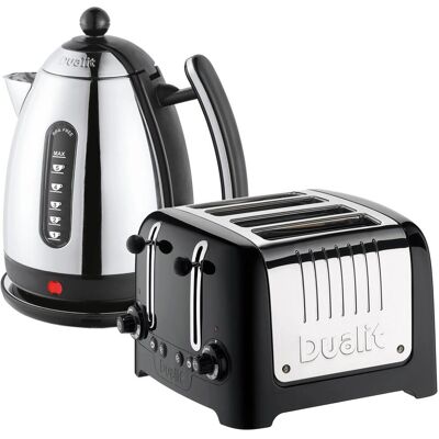 Dualit - 4 Slice Toaster & 1.5 L Kettle Set - Black Dualit - 4 Slice Toaster & 1.5 L Kettle Set - Black