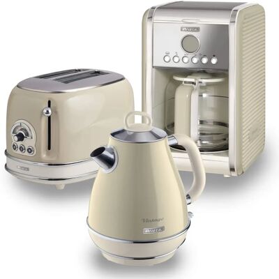 Ariete ARPK7 Retro Style Jug Kettle, 2 Slice Toaster and Filter Coffee Machine - Kitchen Appliances Ariete ARPK7 Retro Style Jug Kettle, 2 Slice Toaster and Filter Coffee Machine - Kitchen Appliances