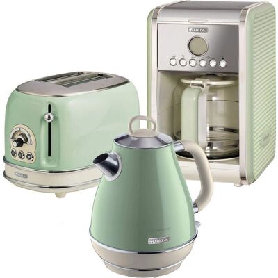 Ariete ARPK8 Retro Style Jug Kettle, 2 Slice Toaster and Filter Coffee Machine - Kitchen Appliances Ariete ARPK8 Retro Style Jug Kettle, 2 Slice Toaster and Filter Coffee Machine - Kitchen Appliances