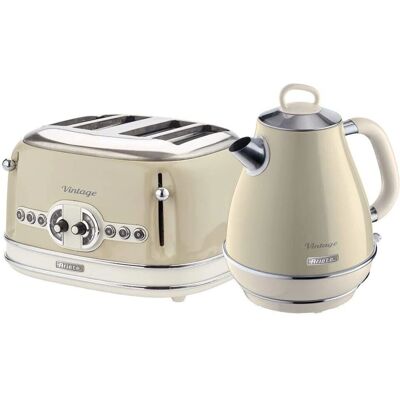 Ariete ARPK19 Retro Style Jug Kettle and 4 Slice Toaster Set - Vintage Design Ariete ARPK19 Retro Style Jug Kettle and 4 Slice Toaster Set - Vintage Design