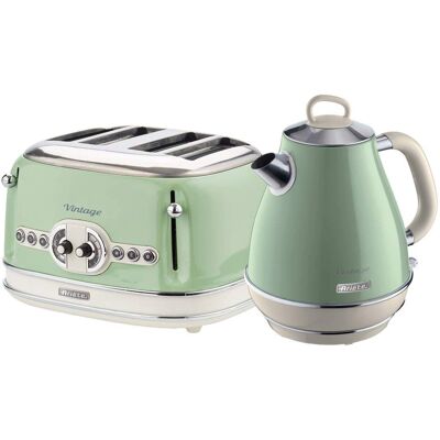 Ariete ARPK20 Retro Style Jug Kettle and 4 Slice Toaster Set - Vintage Design Ariete ARPK20 Retro Style Jug Kettle and 4 Slice Toaster Set - Vintage Design