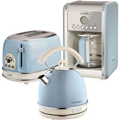 Ariete ARPK15 Retro Kettle, Toaster & Coffee Set - Blue Ariete ARPK15 Retro Kettle, Toaster & Coffee Set - Blue