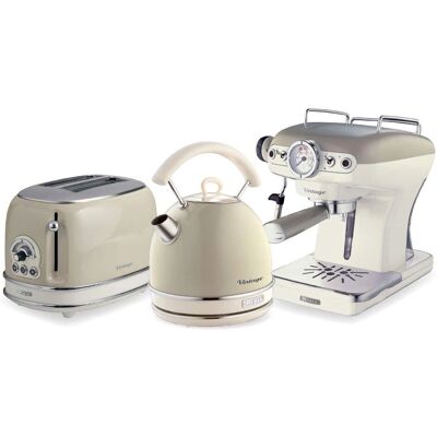 Ariete ARPK16 Retro Style Dome Kettle, 2 Slice Toaster and Espresso Machine Set - Kitchen Appliance Set Ariete ARPK16 Retro Style Dome Kettle, 2 Slice Toaster and Espresso Machine Set - Kitchen Appliance Set