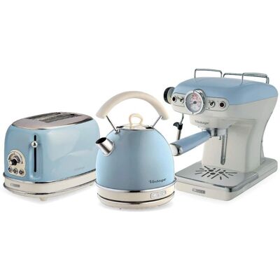 Ariete ARPK18 Retro Style Dome Kettle, 2 Slice Toaster and Espresso Machine Set - Kitchen Appliances Ariete ARPK18 Retro Style Dome Kettle, 2 Slice Toaster and Espresso Machine Set - Kitchen Appliances