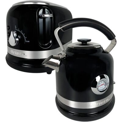 Ariete ARPK31 Cordless Kettle and Toaster Set - Stainless Steel Black Ariete ARPK31 Cordless Kettle and Toaster Set - Stainless Steel Black