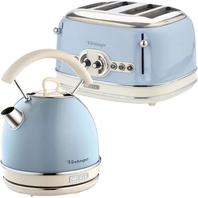 Ariete ARPK41 Retro Style Dome Kettle and 4 Slice Toaster Set - Kitchen Set Ariete ARPK41 Retro Style Dome Kettle and 4 Slice Toaster Set - Kitchen Set