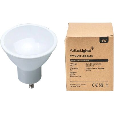 ValueLights - LED GU10 5W - 3 Pack - Light Bulbs ValueLights - LED GU10 5W - 3 Pack - Light Bulbs