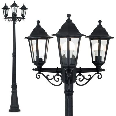 ValueLights Mayfair 3 Way Black Outdoor Ground Post Light - Outdoor Ground Post Light ValueLights Mayfair 3 Way Black Outdoor Ground Post Light - Outdoor Ground Post Light