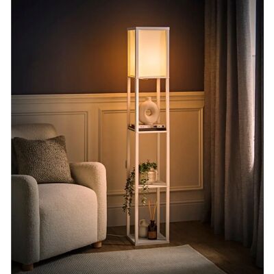 ValueLights White Floor Shelf - Illuminated, 3 Shelves, Modern Decor ValueLights White Floor Shelf - Illuminated, 3 Shelves, Modern Decor