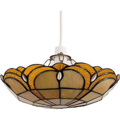 ValueLights Tiffany Amber Uplighter Ceiling Pendant Light - Ceiling Pendant Light ValueLights Tiffany Amber Uplighter Ceiling Pendant Light - Ceiling Pendant Light