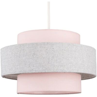 ValueLights Modern Cylinder Pink Grey Herringbone Ceiling Pendant - Ceiling Pendant Light ValueLights Modern Cylinder Pink Grey Herringbone Ceiling Pendant - Ceiling Pendant Light