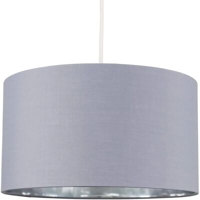 ValueLights Reni Grey Drum Pendant Light Shade - Ceiling/Table Light Cover ValueLights Reni Grey Drum Pendant Light Shade - Ceiling/Table Light Cover