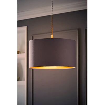 ValueLights - Reni Grey Ceiling Pendant - Polycotton - One Size - Pendant light shade ValueLights - Reni Grey Ceiling Pendant - Polycotton - One Size - Pendant light shade
